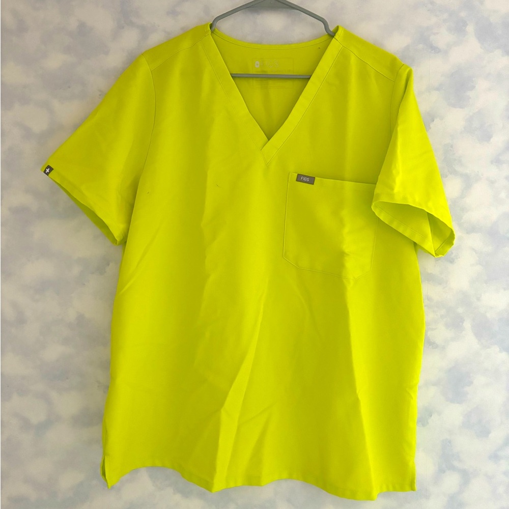 Figs Catarina One-Pocket Scrub Top XL in Citrine